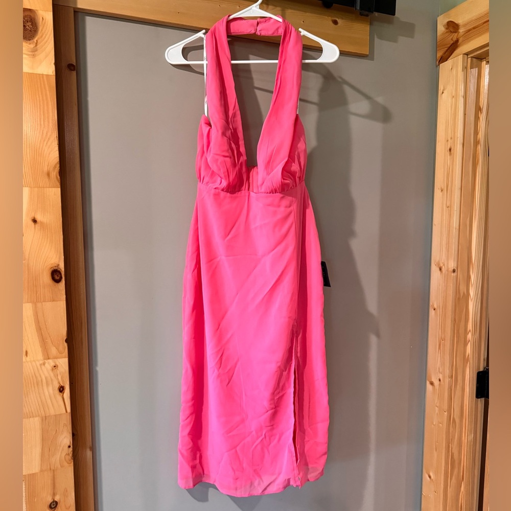 Hot pink Lulu’s midi dress